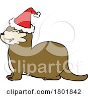 Poster, Art Print Of Cartoon Clipart Christmas Otter