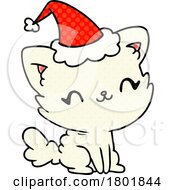 Poster, Art Print Of Cartoon Clipart Christmas Cat