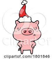 Cartoon Clipart Christmas Pig