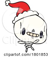Cartoon Clipart Happy Christmas Skeleton by lineartestpilot