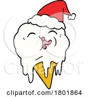 Poster, Art Print Of Cartoon Clipart Christmas Vanilla Ice Cream Cone