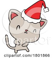 Cartoon Clipart Christmas Cat
