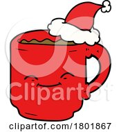 Poster, Art Print Of Cartoon Clipart Hot Drink Christmas Mascot