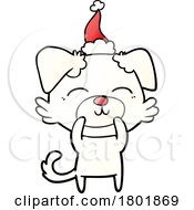 Cartoon Clipart Christmas Dog by lineartestpilot