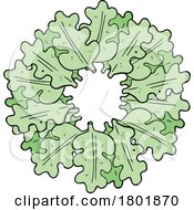 Cartoon Clipart Christmas Wreath With Oak Leaves by lineartestpilot