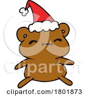Poster, Art Print Of Cartoon Clipart Christmas Bear Or Teddy