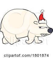 Poster, Art Print Of Cartoon Clipart Grumpy Christmas Polar Bear