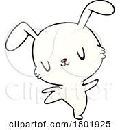 Poster, Art Print Of Cartoon Clipart White Bunny Rabbit