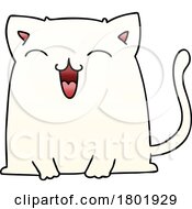 Cartoon Clipart White Cat by lineartestpilot