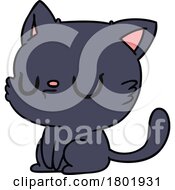 Cartoon Clipart Stubborn Black Cat by lineartestpilot