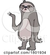 Cartoon Clipart Shrugging Sloth