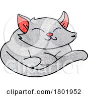 Poster, Art Print Of Cartoon Clipart Resting Gray Cat