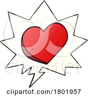 Poster, Art Print Of Cartoon Clipart Heart In A Speech Bubble