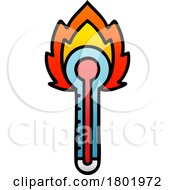 Cartoon Clipart Flaming Thermometer