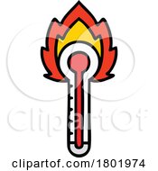 Poster, Art Print Of Cartoon Clipart Flaming Thermometer