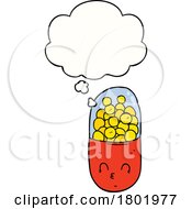 Cartoon Clipart Thinking Pill Tablet