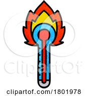 Cartoon Clipart Flaming Thermometer