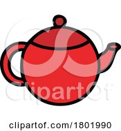 Cartoon Clipart Red Tea Pot