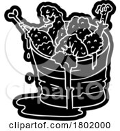 Cartoon Clipart Fried Chicken Bucket by lineartestpilot