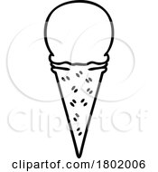 Cartoon Clipart Black And White Ice Cream Cone by lineartestpilot