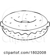Cartoon Clipart Bagle With Cheese by lineartestpilot