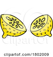 Cartoon Clipart Halved Lemon