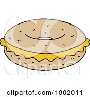 Cartoon Clipart Bagle With Cheese