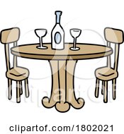 Poster, Art Print Of Cartoon Clipart Table With Wine