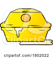 Cartoon Clipart Greasy Hamburger Container by lineartestpilot