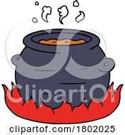 Cartoon Clipart Pot Of Stew Cooking On A Fire