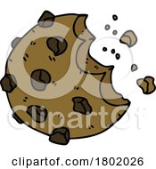 Cartoon Clipart Bitten Chocolate Chip Cookie