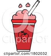 Poster, Art Print Of Cartoon Clipart Strawberry Smoothie