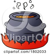 Cartoon Clipart Pot Of Stew Cooking On A Fire by lineartestpilot
