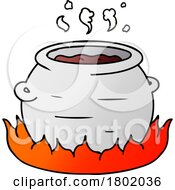 Cartoon Clipart Pot Of Stew Cooking On A Fire