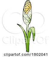 Poster, Art Print Of Cartoon Clipart Corn On The Stalk