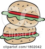 Cartoon Clipart Veggie Burger by lineartestpilot