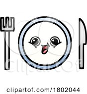 Cartoon Clipart Plate And Silverware