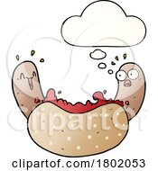 Cartoon Clipart Thinking Hot Dog by lineartestpilot