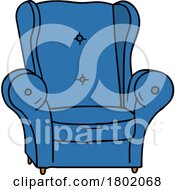 Cartoon Clipart Blue Armchair by lineartestpilot