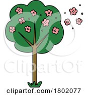 Poster, Art Print Of Cartoon Clipart Tree With Blossoms