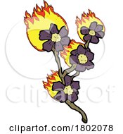 Cartoon Clipart Burning Flowers