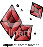 Cartoon Clipart Red Gems by lineartestpilot