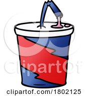 Cartoon Clipart Fountain Soda With Gum Stuck To The Straw