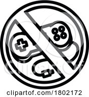 Cartoon Clipart Video Game Controller In A No Gaming Symbol by lineartestpilot
