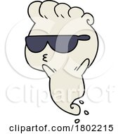 Cartoon Clipart Chost Wearing Sunglasses