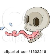 Poster, Art Print Of Cartoon Clipart Skull Sticking Its Long Tongue Out