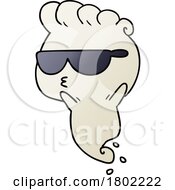Cartoon Clipart Chost Wearing Sunglasses