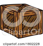Cartoon Clipart Wooden Shipping Crate by lineartestpilot