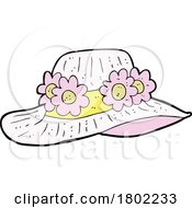Poster, Art Print Of Cartoon Clipart Pink Floral Summer Hat