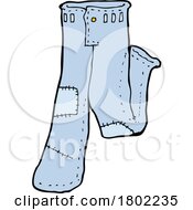 Cartoon Clipart Patched Jeans